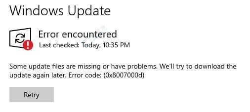 Win10Ñ(h)b12¸ٴγF(xin)0x8007000De(cu)`